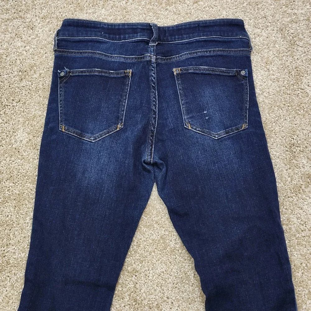 Pilcro Jeans Mid-Rise Skinny Dark Wash Indigo Blue‎ Denim Casual Size 28